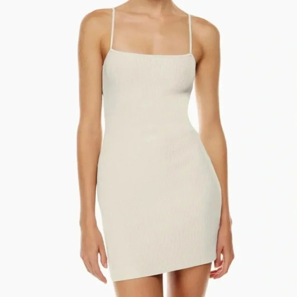 Aritzia Babaton Sculpt Knit Cami Dress Matte Pearl  NWT Size Large - Picture 2 of 10